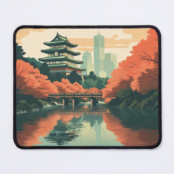 Artikelvorschau, Eine Vintage-Reiseillustration des Kaiserpalastes in Tokio - Japan entworfen und verkauft von GoodOldVintage.