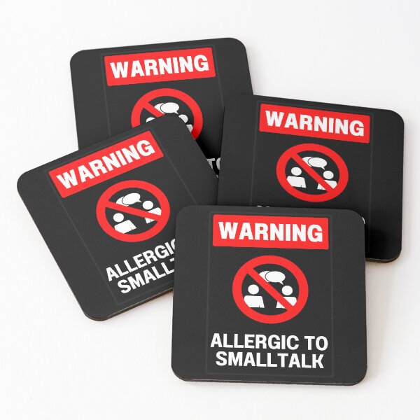 Item preview, Warning! Allergic to smalltalk | Introvert | funny designed and sold by Mildly Mystic.