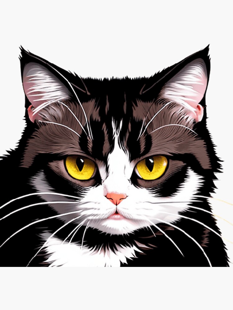 Pet Series - Cute Cat with Angry Face' Sticker