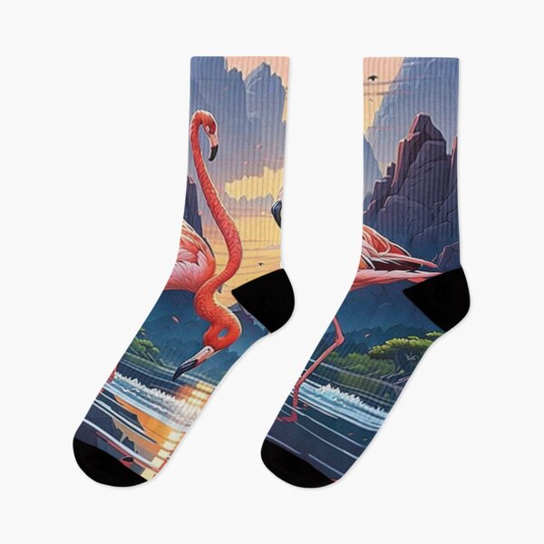 Item preview, Flamingos wading at sunset designed and sold by George Hutton Hunter.
