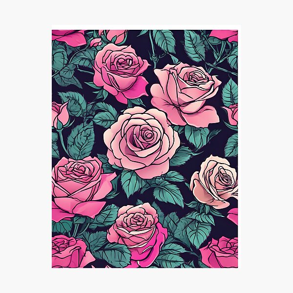 Item preview, Neon Punk Rose Pattern designed and sold by IrinaVIS.