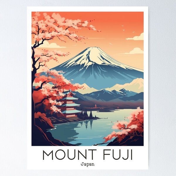 Item preview, A Vintage Travel Illustration of Mount Fuji - Japan designed and sold by GoodOldVintage.