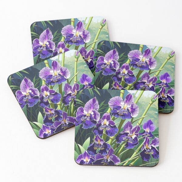 Item preview, Purple Irises with Bamboo designed and sold by George Hutton Hunter.
