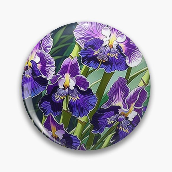 Item preview, Purple Irises with Bamboo designed and sold by George Hutton Hunter.