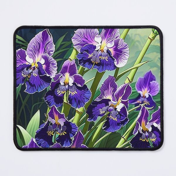 Item preview, Purple Irises with Bamboo designed and sold by George Hutton Hunter.