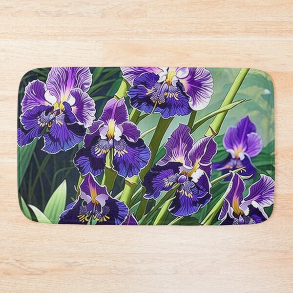 Item preview, Purple Irises with Bamboo designed and sold by George Hutton Hunter.