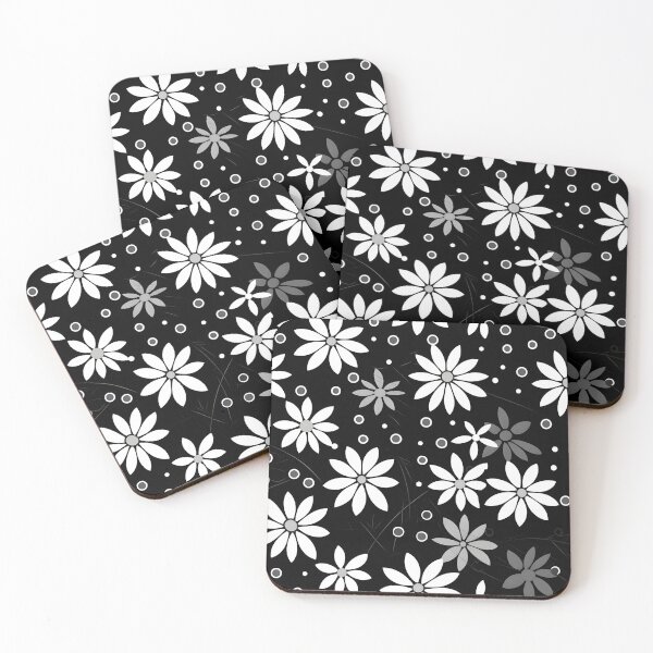 Item preview, black and white flowers, designed and sold by Colada ....