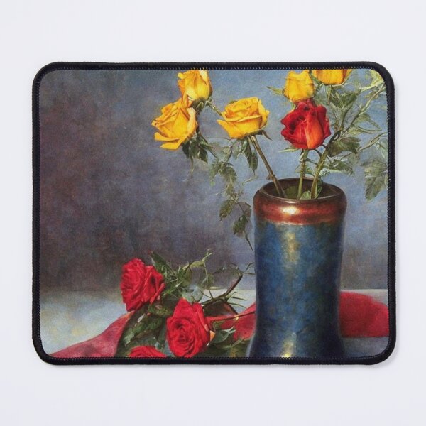 Artikelvorschau, Rosen in blauer Vase entworfen und verkauft von George Hutton Hunter.