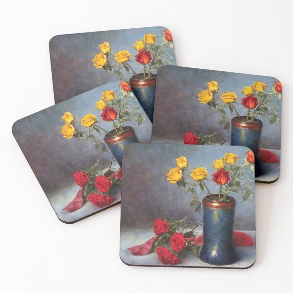 Item preview, Roses in blue vase designed and sold by George Hutton Hunter.
