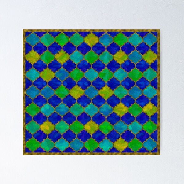 Item preview, Ocean Breeze - Watercolor Moroccan Lattice designed and sold by Juliet Chase.