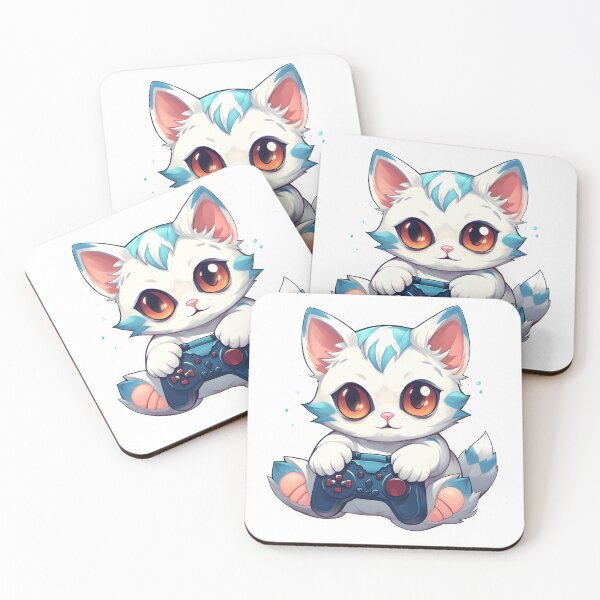 Item preview, Cute cat playing videogames designed and sold by grebie.