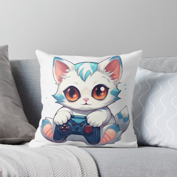 Item preview, Cute cat playing videogames designed and sold by grebie.