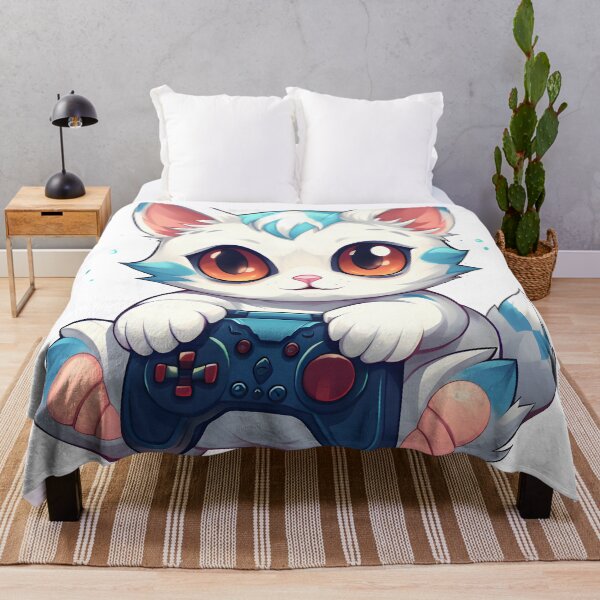 Item preview, Cute cat playing videogames designed and sold by grebie.