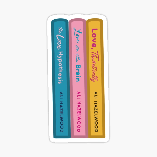 Ali Hazelwood book stack Sticker for Sale by PaintedByJamie in