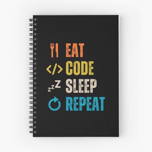 Item preview, Eat sleep code repeat Programmer coding retro design designed and sold by Uplife-MyStore.