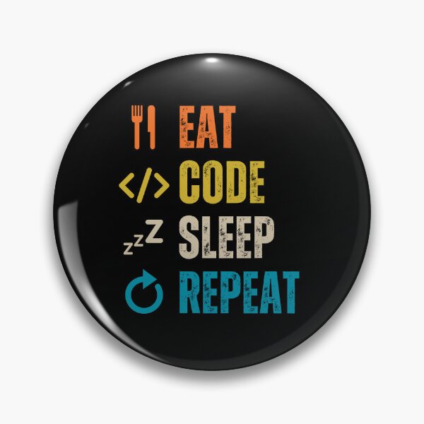 Item preview, Eat sleep code repeat Programmer coding retro design designed and sold by Uplife-MyStore.