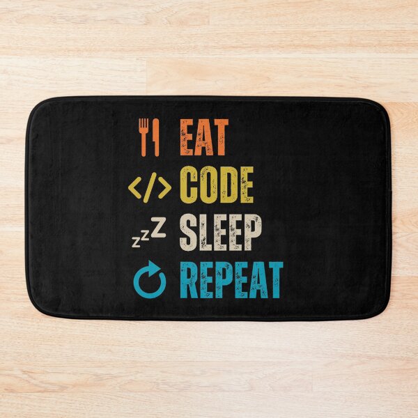 Item preview, Eat sleep code repeat Programmer coding retro design designed and sold by Uplife-MyStore.