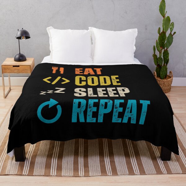 Item preview, Eat sleep code repeat Programmer coding retro design designed and sold by Uplife-MyStore.