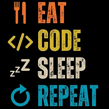 Artwork thumbnail, Eat sleep code repeat Programmer coding retro design by Uplife-MyStore