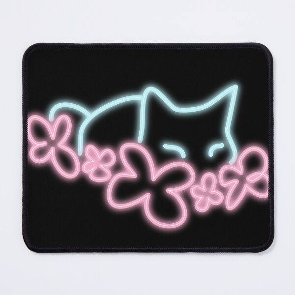 Item preview, Neon Cat with Flowers - Mischief Imminent designed and sold by RebeccaRichards.