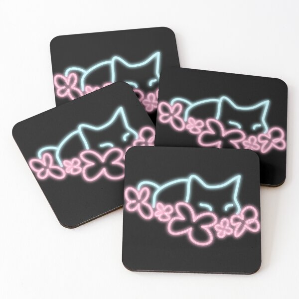 Item preview, Neon Cat with Flowers - Mischief Imminent  designed and sold by RebeccaRichards.