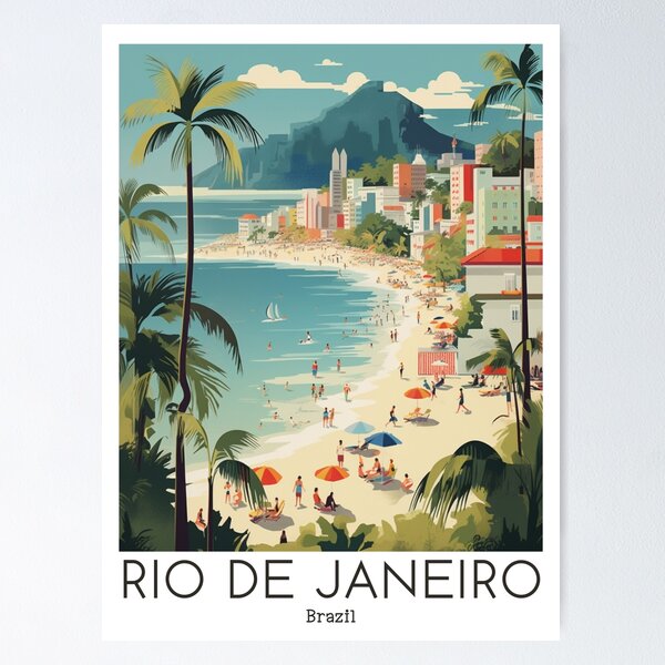 Item preview, A Vintage Travel Poster of Rio de Janeiro - Brazil designed and sold by GoodOldVintage.