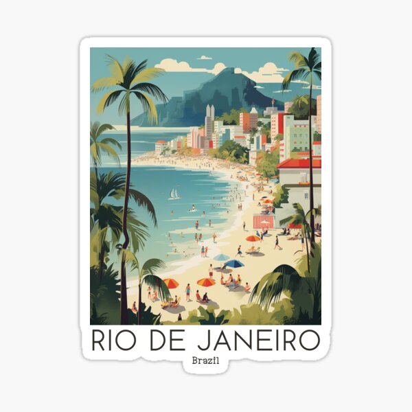 Item preview, A Vintage Travel Poster of Rio de Janeiro - Brazil designed and sold by GoodOldVintage.