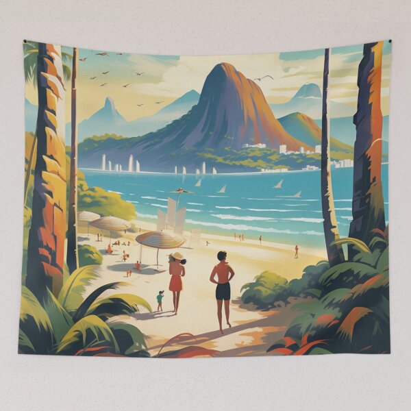 Item preview, A Vintage Travel Illustration of Rio de Janeiro - Brazil designed and sold by GoodOldVintage.