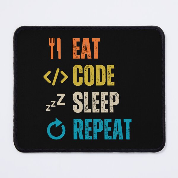 Item preview, Eat sleep code repeat Programmer coding retro design designed and sold by Uplife-MyStore.