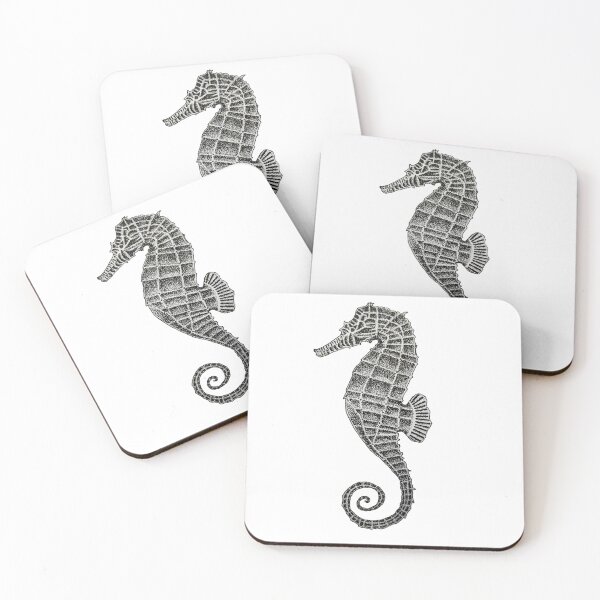 Item preview, Ink Line and Dot Seahorse designed and sold by English Rose Art.