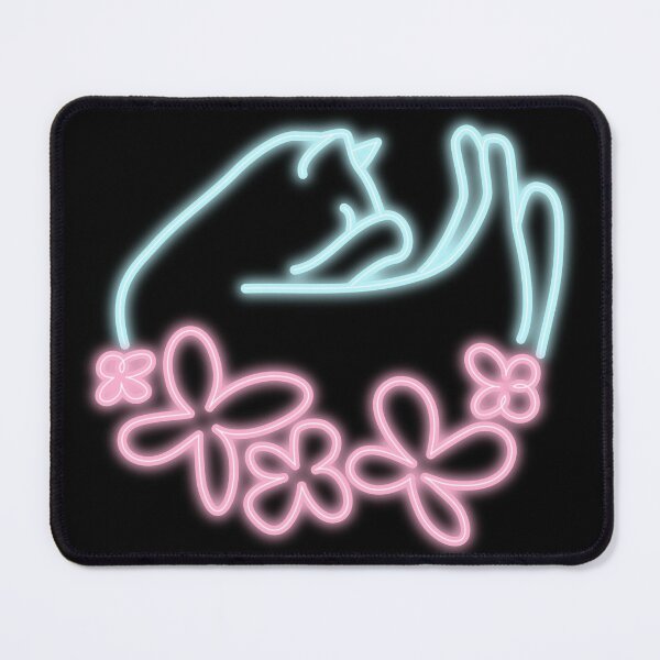 Item preview, Neon Cat with Flowers - Stealth Nap Achieved designed and sold by RebeccaRichards.