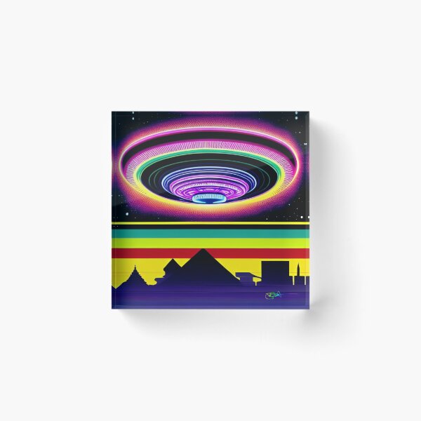 Item preview, Area 51 – Trippy Neon Retro UFO 45 | Grusch designed and sold by Benito Del Ray.