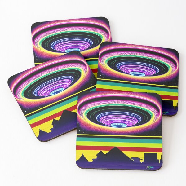 Item preview, Area 51 – Trippy Neon Retro UFO 45 | Grusch designed and sold by Benito Del Ray.
