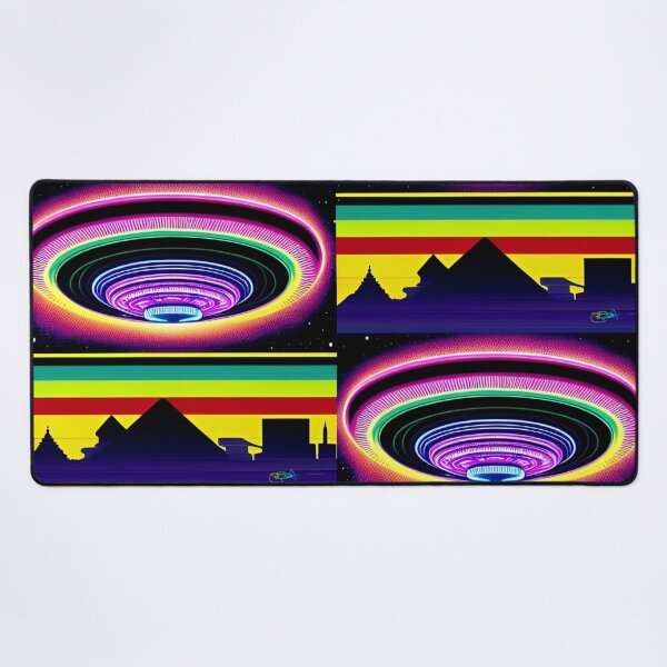 Item preview, Area 51 – Trippy Neon Retro UFO 45 | Grusch designed and sold by Benito Del Ray.