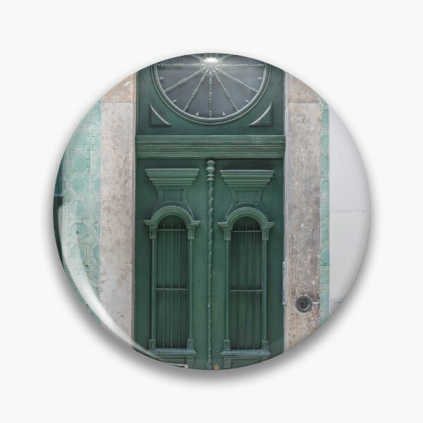 Item preview, Narrow Old Wooden Green Door Alfama Lisbon designed and sold by PhotosByVille.