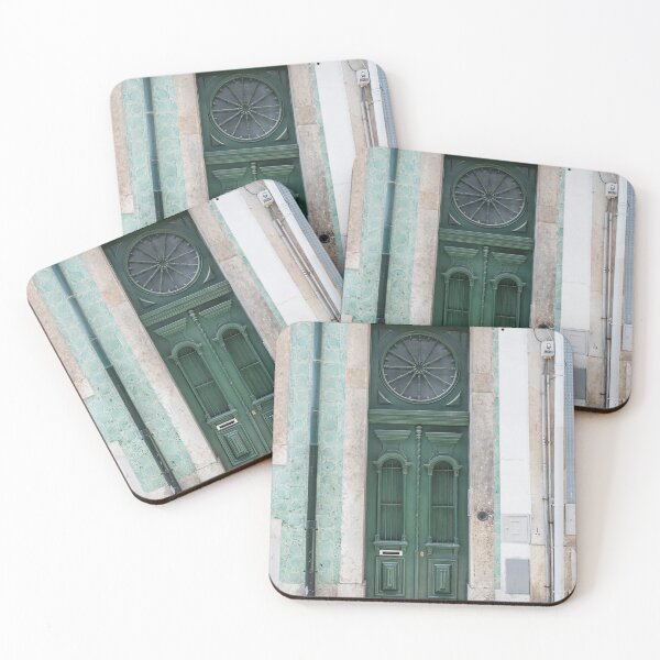 Item preview, Narrow Old Wooden Green Door Alfama Lisbon designed and sold by PhotosByVille.