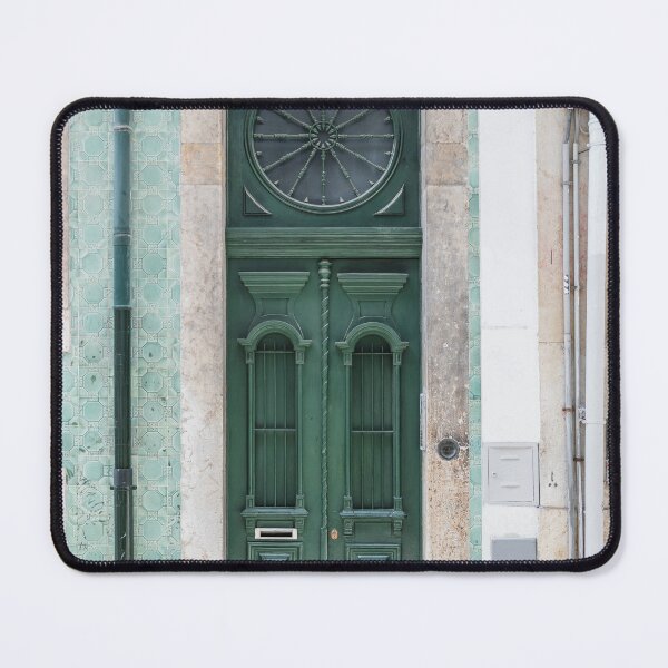 Item preview, Narrow Old Wooden Green Door Alfama Lisbon designed and sold by PhotosByVille.