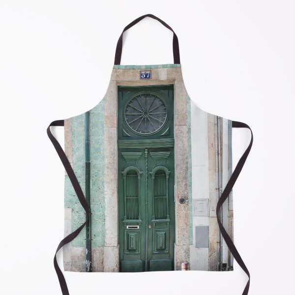 Item preview, Narrow Old Wooden Green Door Alfama Lisbon designed and sold by PhotosByVille.