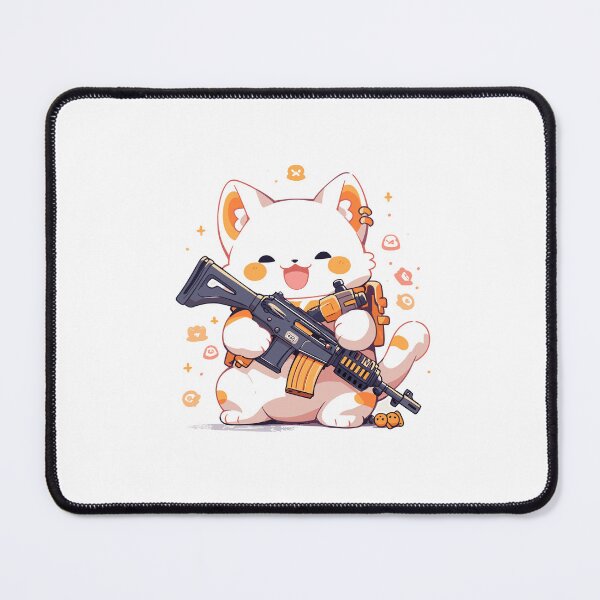 Item preview, Funny kawaii cat with a gun designed and sold by Mikakujumi.