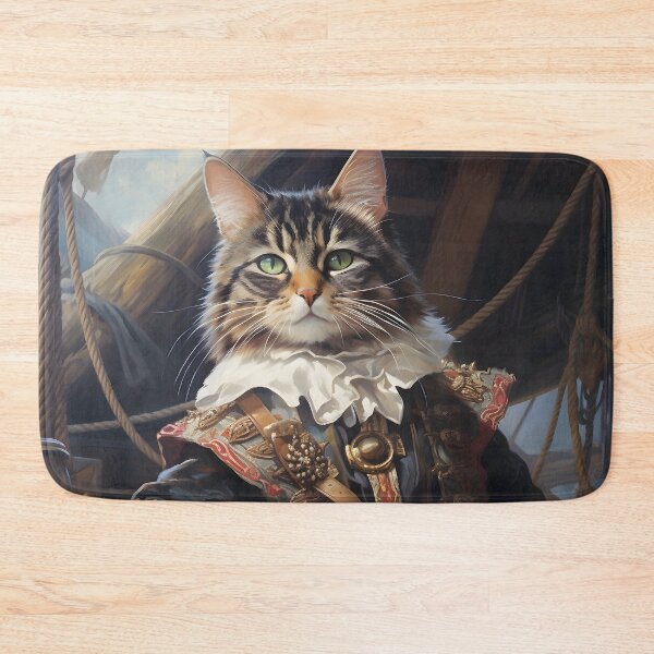 Item preview, Pirate Cat Portrait Art designed and sold by ConfettiSkyArt.