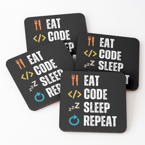 Item preview, Eat sleep code repeat Programmer coding retro design designed and sold by Uplife-MyStore.