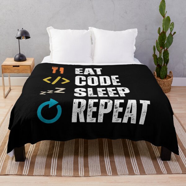 Aperçu de l'œuvre Mangez le code de sommeil répétez la conception rétro de codage de programmeur créée et vendue par Uplife-MyStore.