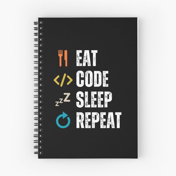 Item preview, Eat sleep code repeat Programmer coding retro design designed and sold by Uplife-MyStore.
