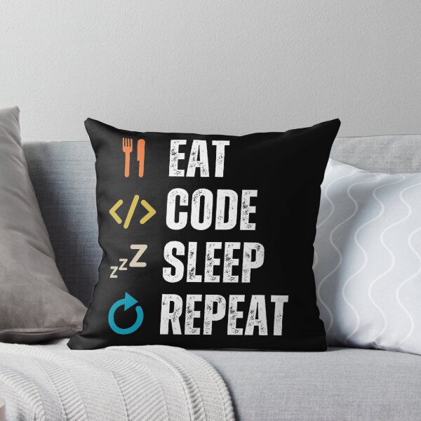 Item preview, Eat sleep code repeat Programmer coding retro design designed and sold by Uplife-MyStore.