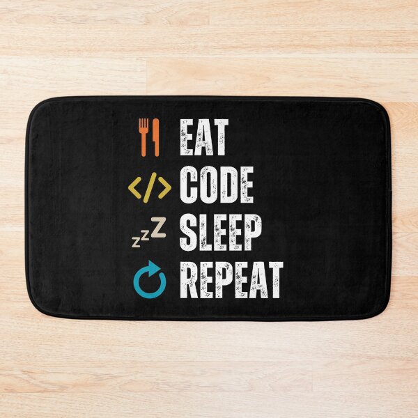 Item preview, Eat sleep code repeat Programmer coding retro design designed and sold by Uplife-MyStore.