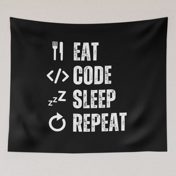 Item preview, Eat sleep code repeat Programmer coding retro design designed and sold by Uplife-MyStore.