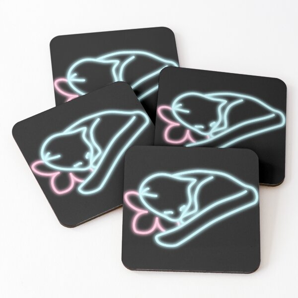Item preview, Neon Sleepy Cat with Flowers designed and sold by RebeccaRichards.