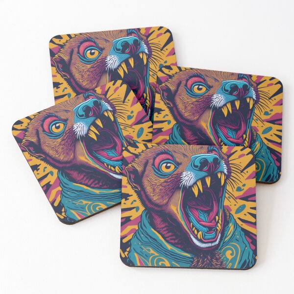 Item preview, Psychedelic meerkat, Bold color, vintage designed and sold by GlunmanStore.