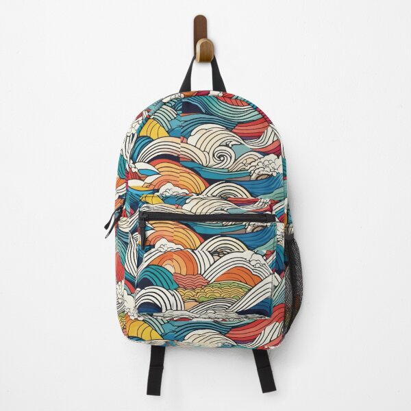 Item preview, colorful japanese wave pattern designed and sold by RidaSalArt.