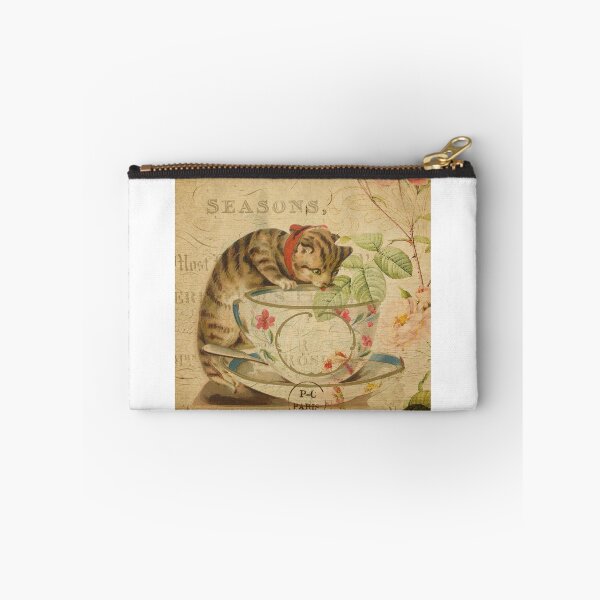 Item preview, Vintage Postcard Cat and Fish Bowl designed and sold by SeptemberBloom.